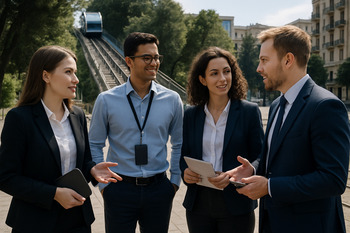 Bakü füniküler hattı yakınında ekip koordinasyonu