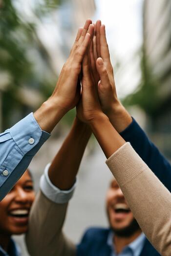 Takım high-five anı