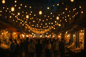 Fenerlerle aydınlanan akşam