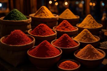 Baharat tezgâhında renkler