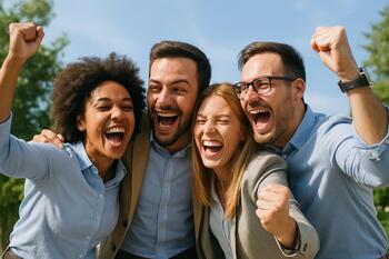 Başarı sonrası kısa kutlama