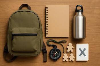 Çanta içeriği kuşbakışı