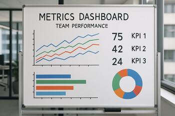 Beyaz tahta üzerinde metrik panosu