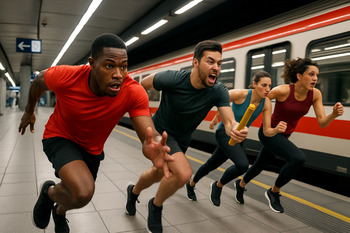 Metro hattına yakın kapalı alanda sprint oyunu