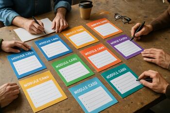 Atölye masasındaki modül kartları