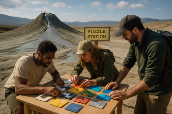 Palçıq vulkanı yakınlarında bulmaca istasyonu