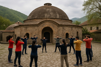 Şeki hamam çevresinde ısınma çemberi