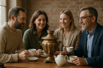 Samovar yanında çay molasında mikro sohbetler